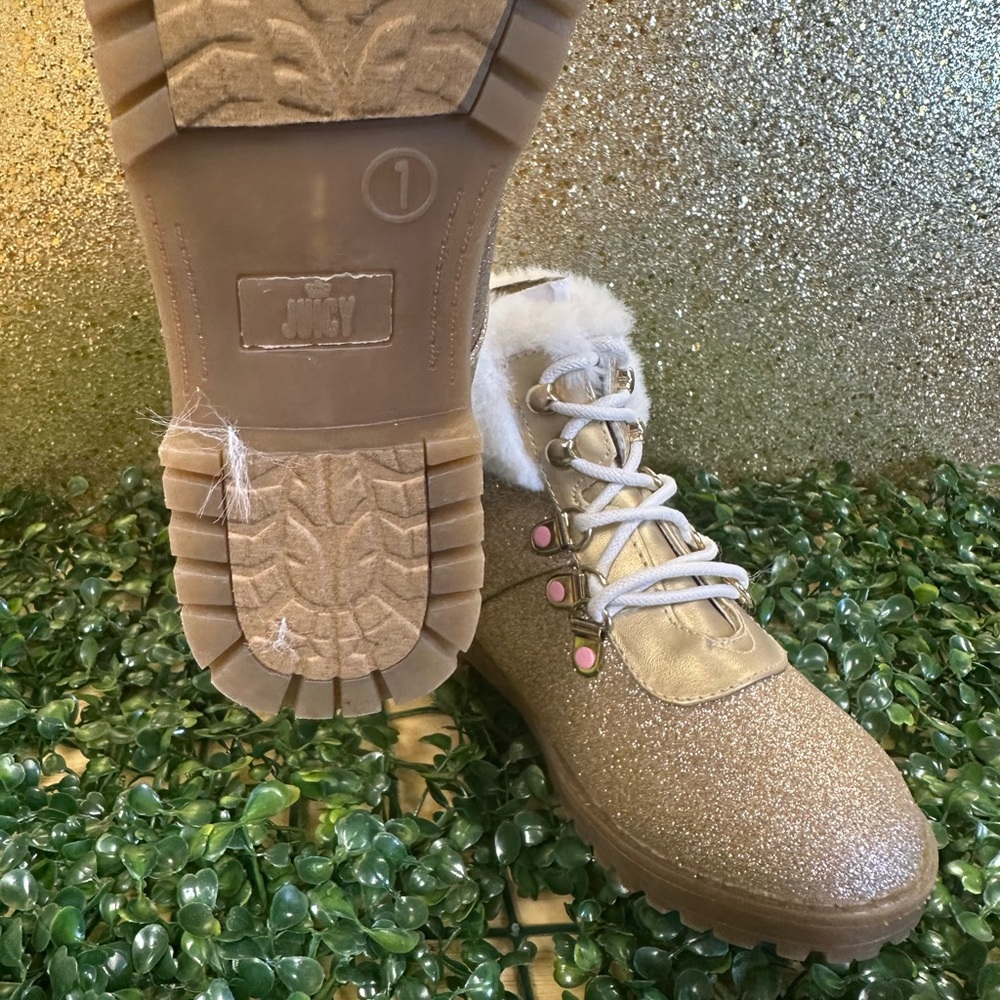 Juicy Couture Gold Sparkle Girls Boots JJK Castro - Picture 5 of 5